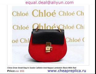 Chloe Drew Small Bag In  Black With Red Real Leather for Sale