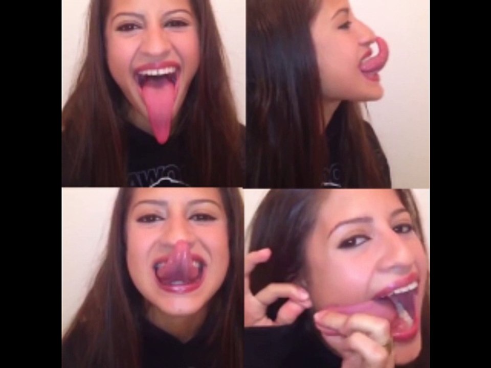Cute Girl With The Longest Tongue :)