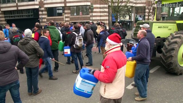 Les producteurs laitiers manifestent à Bruxelles