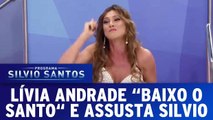 Lívia Andrade `baixa o santo` e dá um susto em Silvio Santos