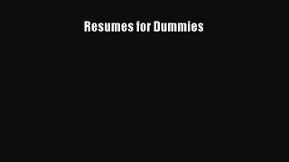 Read Resumes for Dummies Ebook
