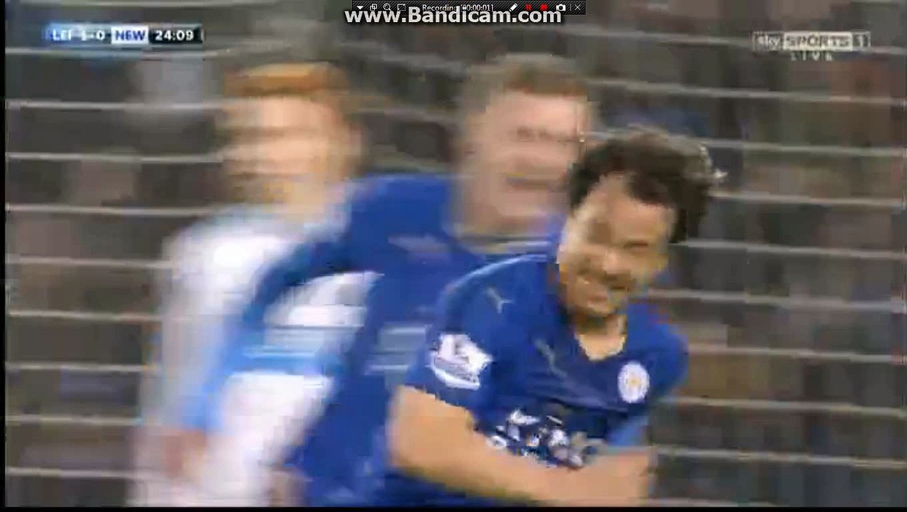 What a wonderful goaaaal Okazaki - Leicester 1 - 0  Newcatle United -- 14.03.2016
