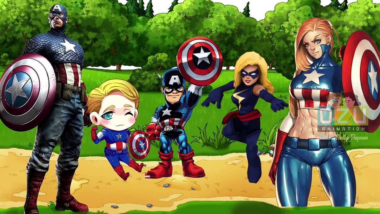 superhero rhymes | captain america cartoon finger family rhymes |