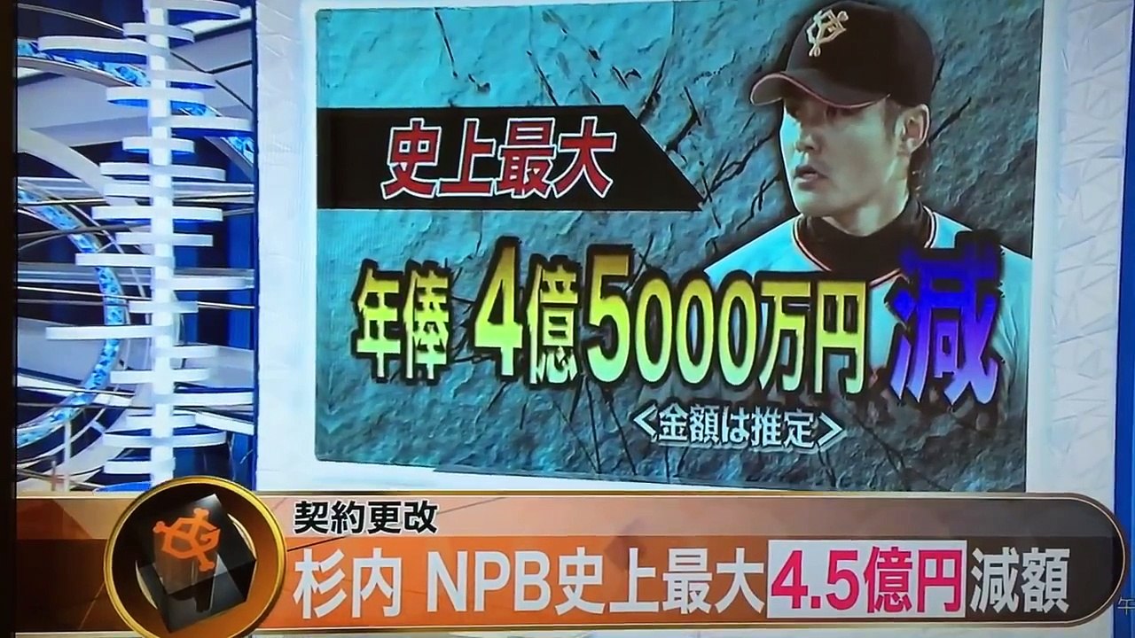 巨人杉内の減額がヤバすぎる！すぽると 【契約更改】