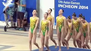 North Korean Girls Synchronized Swimming at the Olympic