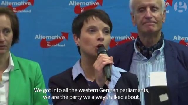 German anti-refugee party AfD celebrates success in regional elections