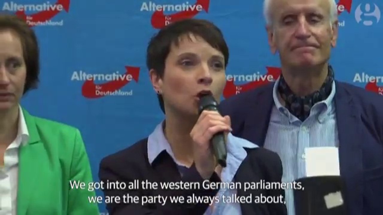 German anti-refugee party AfD celebrates success in regional elections