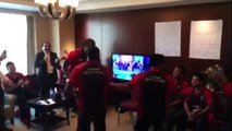 Chris Gayle Dwayne Bravo & Umar Akmal dancing on Lahore Qalander Anthem