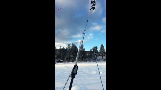 Snowkiting in Tahoe City beach