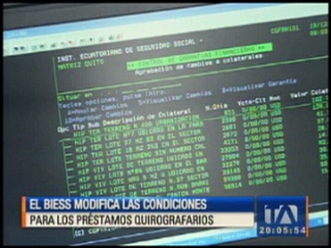 Biess modifica condiciones para préstamos quirografarios