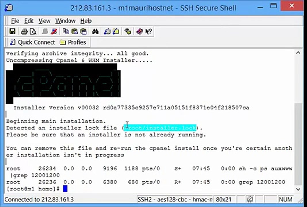 حل مشكلة Detected an installer lock file (_root_installer.lock)