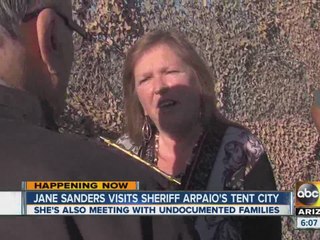Jane Sanders visits Sheriff Arpaio’s Tent City