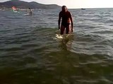 Cane cucciolo che nuota