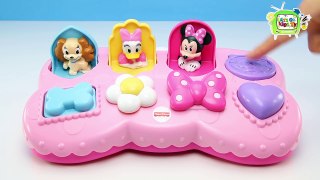 HD Disney Baby Minnie Mouse Bowtique Musical Pop up Pals Surprise Toy Daisy, Fifi and Figa