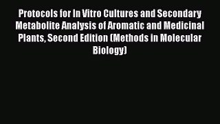 Read Protocols for In Vitro Cultures and Secondary Metabolite Analysis of Aromatic and Medicinal