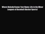 Read Where Nobody Knows Your Name: Life in the Minor Leagues of Baseball (Anchor Sports) Ebook