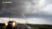 Dramatic footage of a large tornado in Arkansas