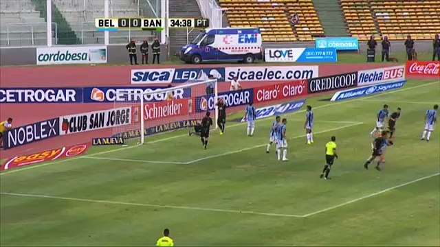 El palo se lo negó a Silva. Belgrano 0 - Banfield 0. Fecha 4. Primera División 2016