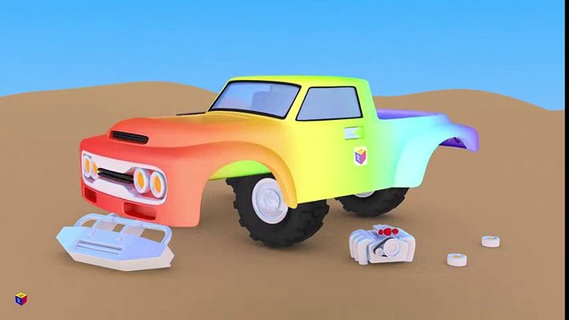 Jeu d'assemblage : le camion monstre. Dessin animé francais. Monster trucks for children Tchoupi Dessin Animé