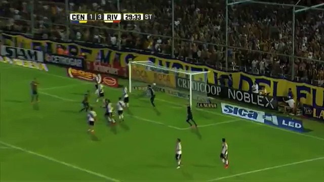 Gol de Larrondo. Central 2 - River 3. Fecha 4. Primera División 2016.