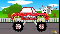 Power Rangers Truck Video for kids Street Vehicles in action Monster Trucks and Cars
