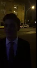 An American man singing Bollywood song nimbooda nimbooda.