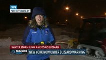 Snow Plow Videobombs Reporter Blooper