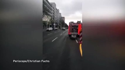 Berlin : la voiture quelques minutes après l'explosion