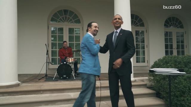 Obama and Lin-Manuel Miranda dominate the Rose Garden in epic rap freestyle
