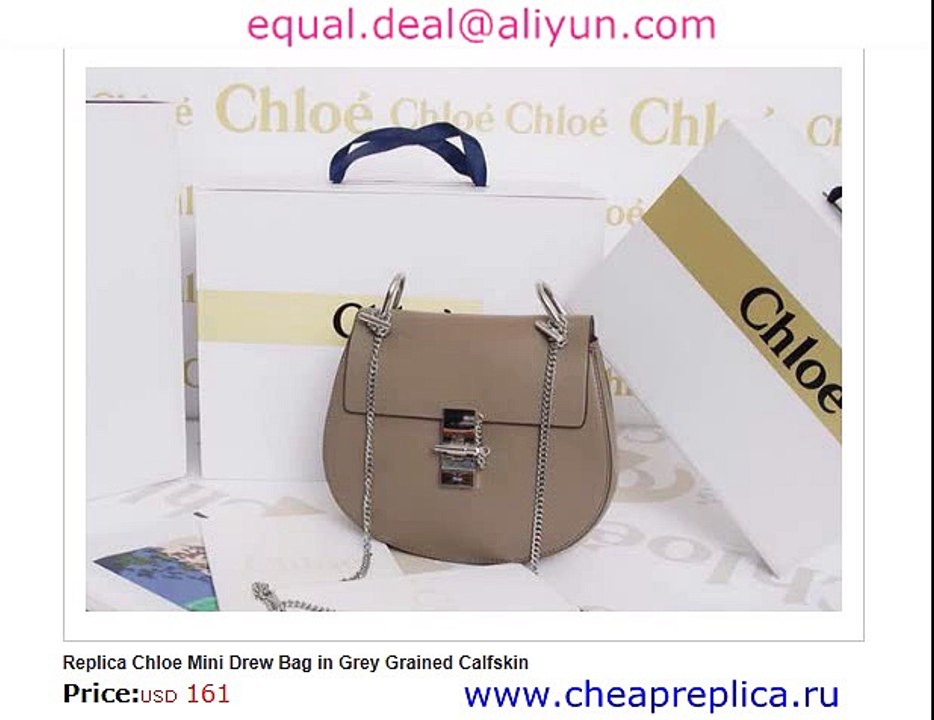 Chloe Mini Drew Bag in Grey Replica for Sale