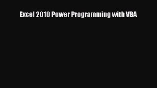 Read Excel 2010 Power Programming with VBA PDF Online