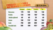 Cene voća na zelenim pijacama za period 07-11.03.2016.