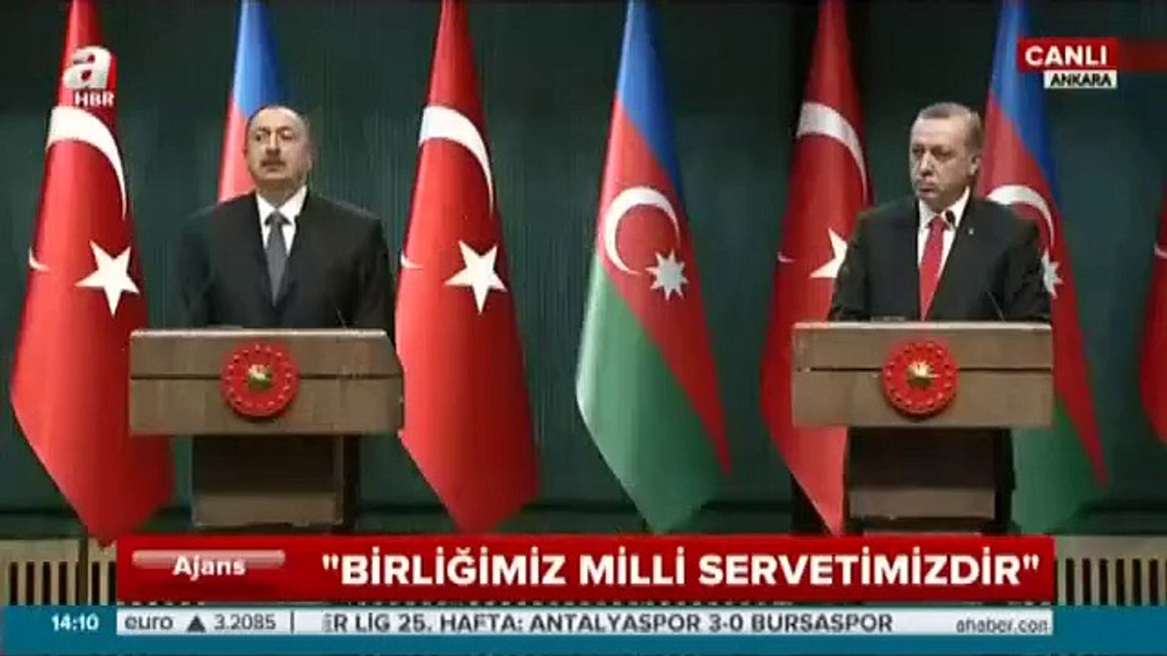 Cumhurbaşkanı Erdoğan ve Aliyev  Kardeş kucaklaşması