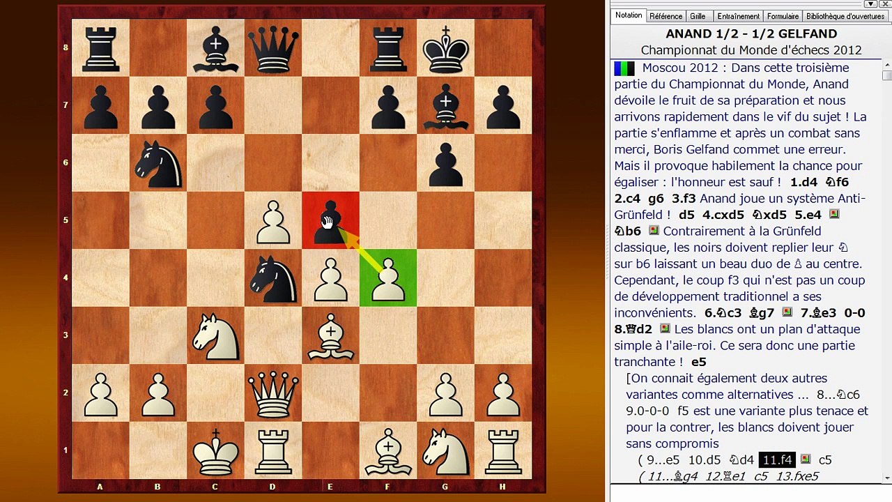 Championnat du Monde d'échecs 2012 - Anand vs Gelfand - partie 3