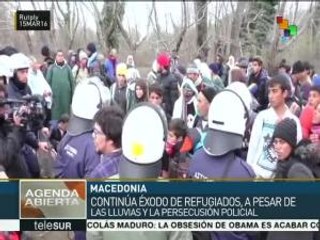 Macedonia: sigue éxodo de migrantes por río de Idomeni pese a lluvias