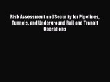 [PDF] Risk Assessment and Security for Pipelines Tunnels and Underground Rail and Transit Operations