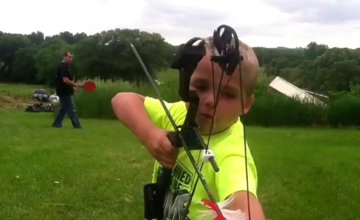 Little Kid Makes Impressive Archery Shot