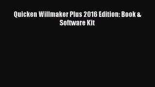 [Download PDF] Quicken Willmaker Plus 2016 Edition: Book & Software Kit PDF Free