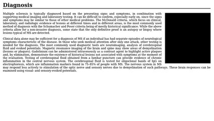 Diagnosis - Multiple sclerosis (News World)