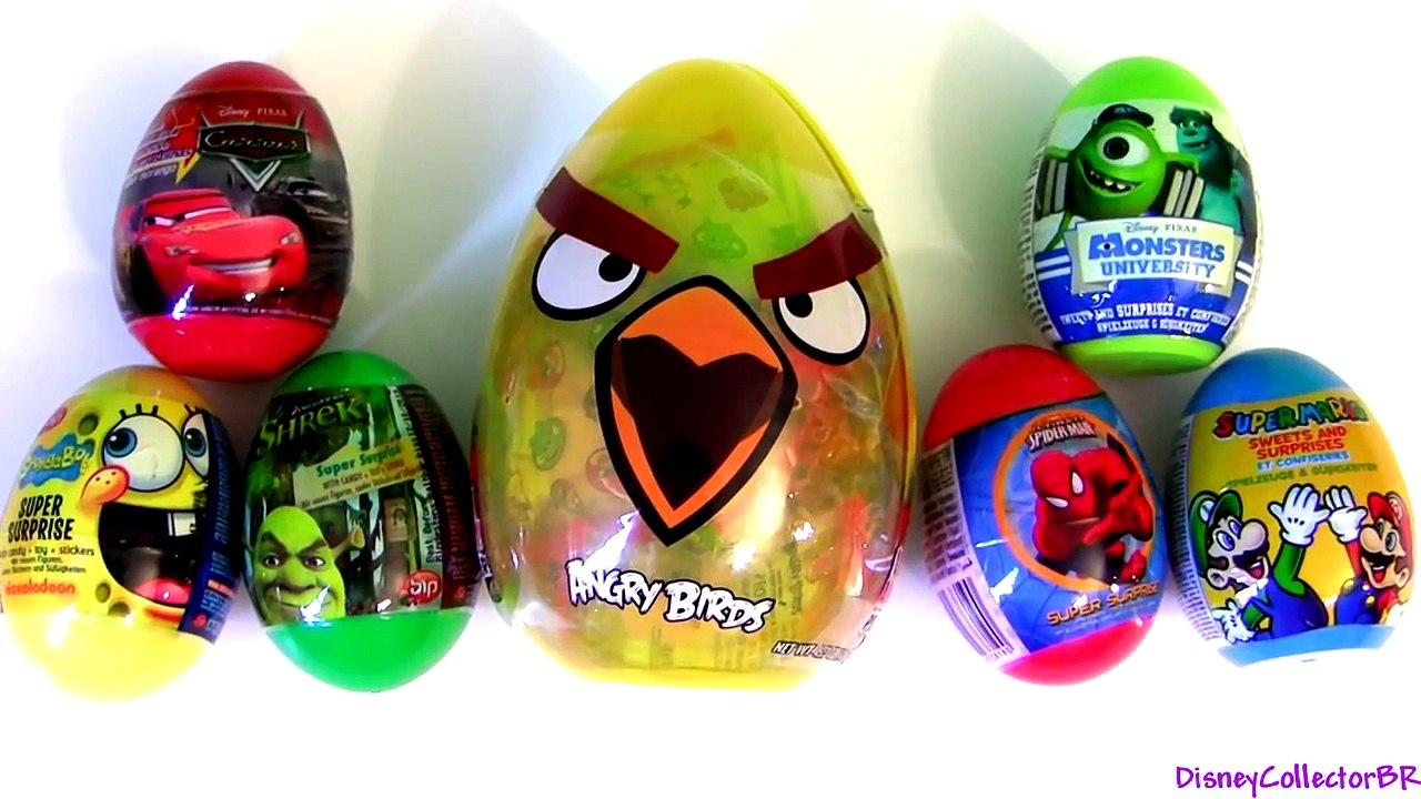Angry Birds Toy Surprise Eggs SHREK, Pixar Cars Disney Monsters