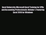 [PDF] Excel University: Microsoft Excel Training for CPAs and Accounting Professionals: Volume