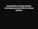 [PDF] Reading Skills for College Students (Learningexpress Basic Skills for College Students)