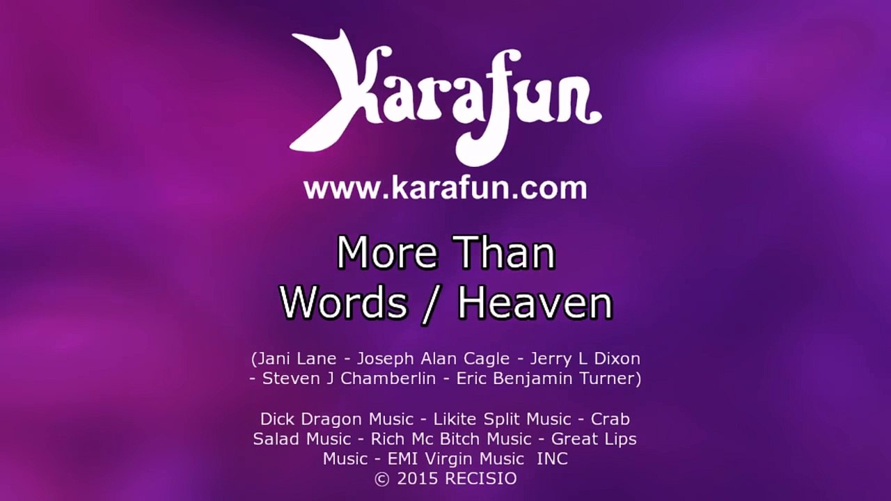 Karaoke More Than Words / Heaven - Rock Of Ages *