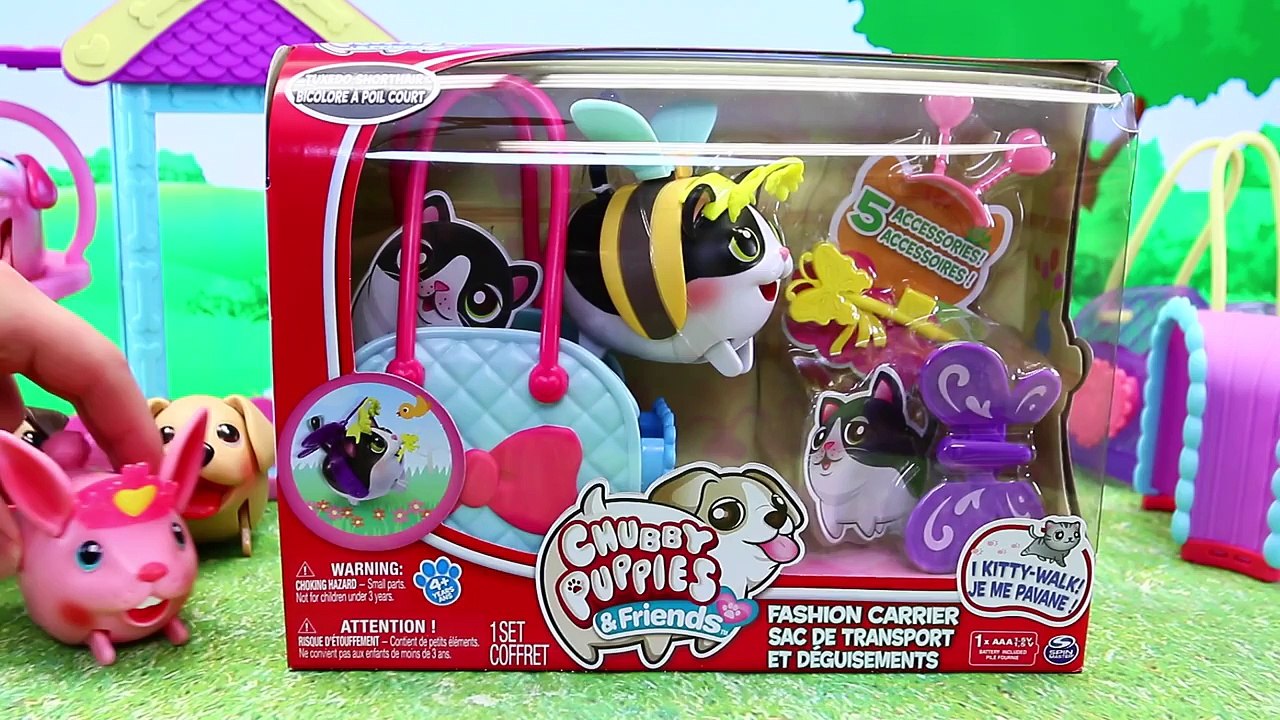 Chubby Puppies KITTY!!!!! NEW 2016 Chubby Puppy Friends Cat & Bunny Toys & Dog Park by DisneyCarToy