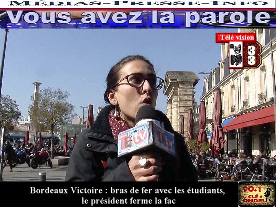 Télévision-Bordeaux-33 Université de Bordeaux 2 Fermer   incompréhension des Etudiants