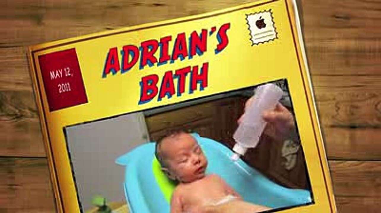 Adrian taking a bath (cartoon)