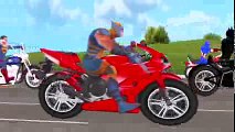 Bike Racing Videos For Children By Spiderman Ironman Hulk Batman Superman Cartoons - YouTube