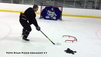 Ryan Pizzo VS Brent Dolan Best Upper Corner Hockey Shot! Ryan is using an Easton Stealth R