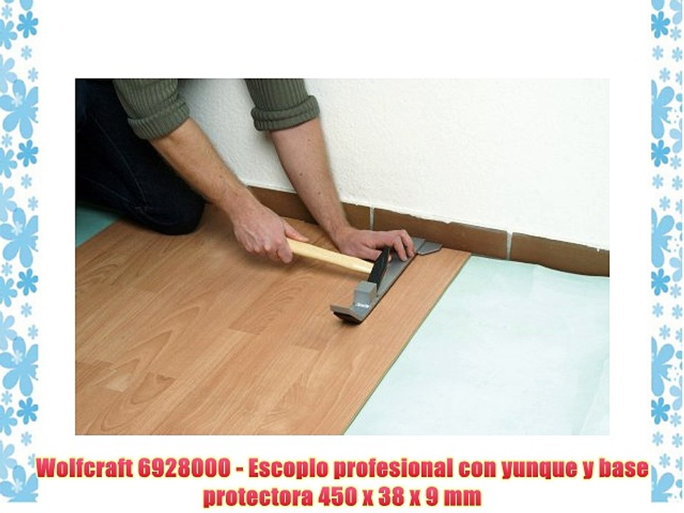Wolfcraft 6928000 - Escoplo profesional con yunque y base protectora 450 x 38 x 9 mm