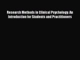 [PDF] Research Methods in Clinical Psychology: An Introduction for Students and Practitioners